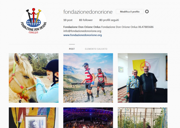 Attiva la pagina Instagram della Fondazione Don Orione Onlus